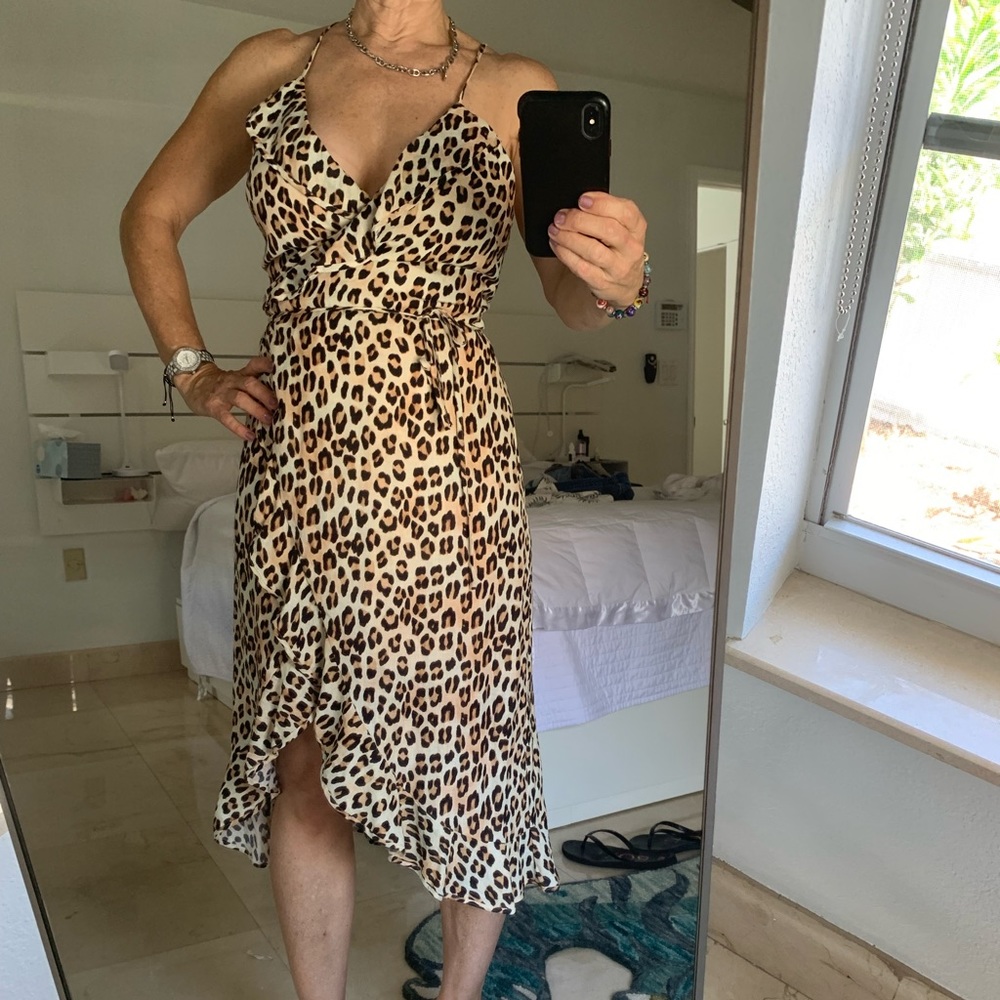 VIX Paula Hermany size S-P Animal Print Wrap Dress